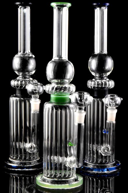 Medium Reeded GoG Stemless Straight Shooter Water Pipe - WP2635