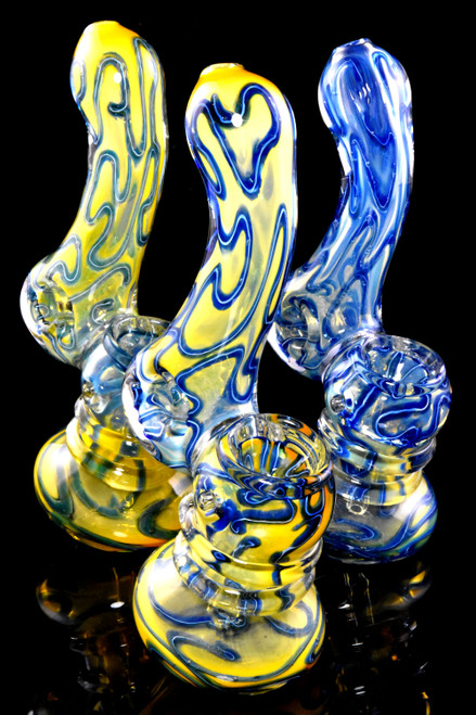 Fritted Glass Wizard - 6 Bubble Trap Fritted Sherlock Bubbler