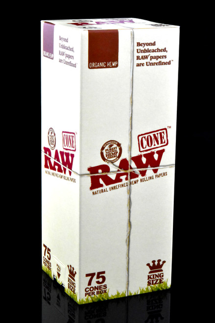 75ct Raw Organic King Size Rolling Paper Cones - RP328