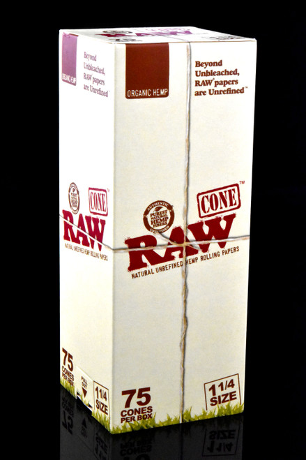 75ct Raw Organic 1 1/4 Rolling Paper Cones - RP329