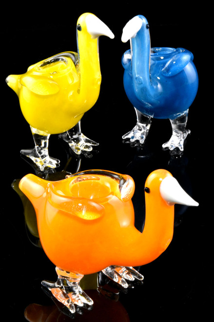 Colorful Frit Glass Goose Pipe - AP287