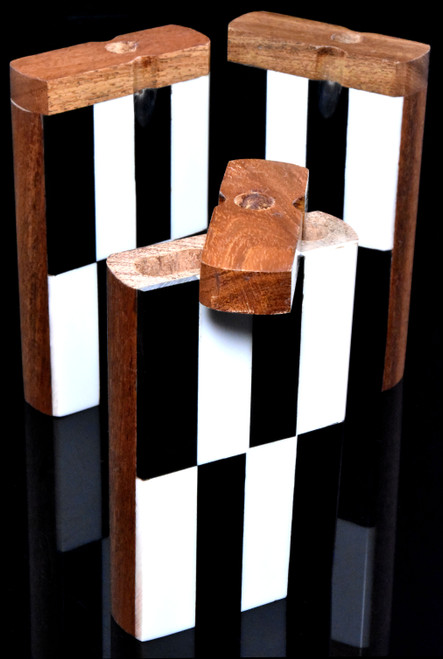 Wholesale black and white checkered wooden dugouts to buy in bulk.