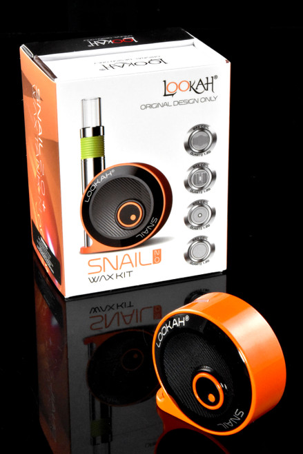 Orange Lookah Snail 2.0 wax vape kits for bulk smoke shop purchase. Other colors available.