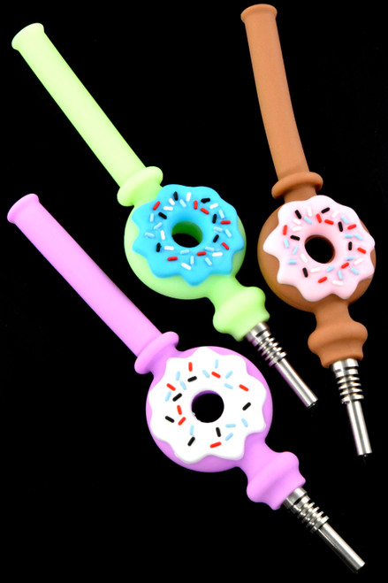 Colorful Sprinkle Donut Silicone Dab Straw - P3005