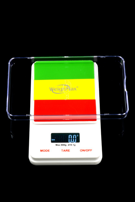 Wholesale WeighMax rasta weed scales for smoke shop purchase.