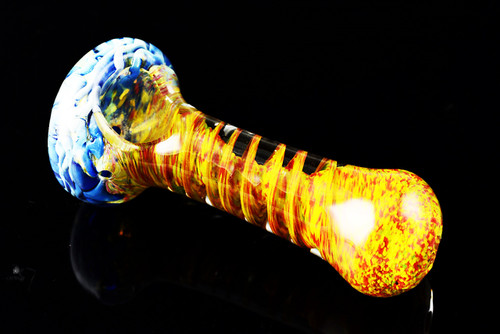 Thick Spiral Frit Glass Pipe - P422