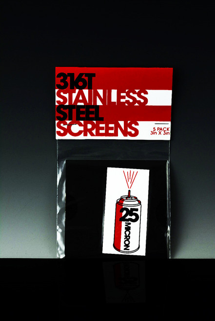 3" x 3" 25 Micron Stainless Steel Screens - M0160