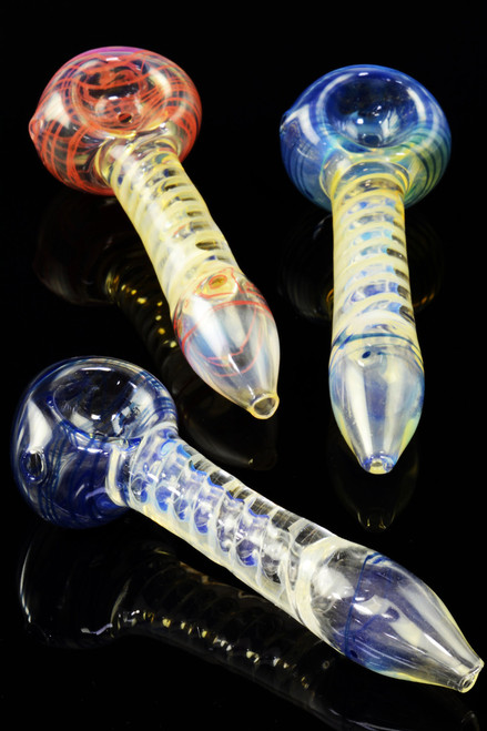 Large Color Changing Spiral Light Glass Pipe - P680