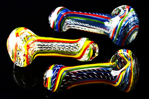 Striped Glass Pipe - P814