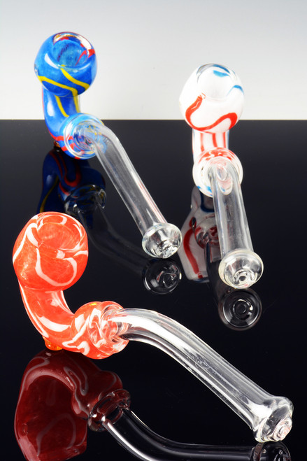 Long Sherlock Frit Glass Pipe - P1010