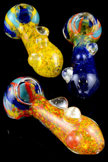 Thick Color Changing Frit Glass Pipe - P1264