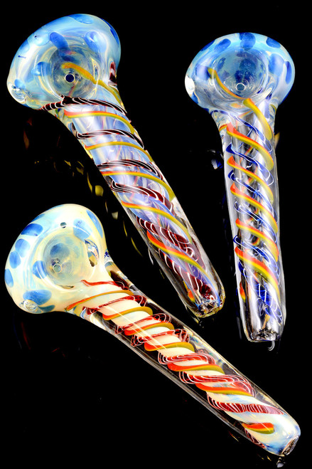 Thick Silver Fumed Color Changing Glass Pipe - P1400