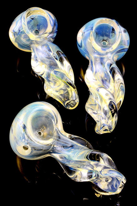 Small Color Changing Twisted Glass Pipe - P1426