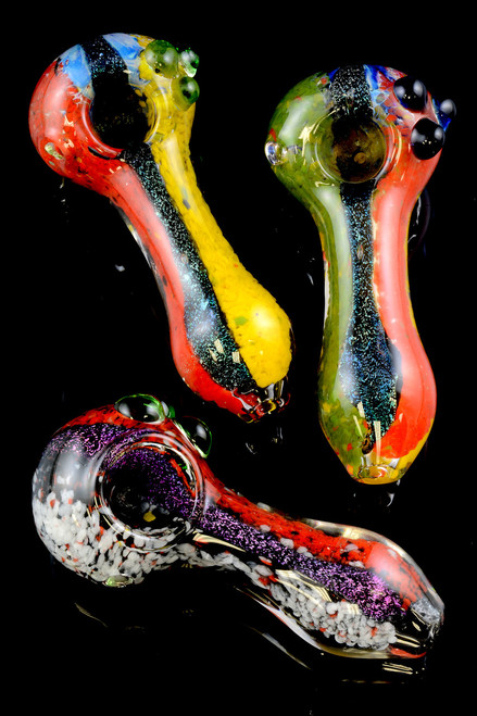 Thick Dichro Frit Glass Pipe - P1463