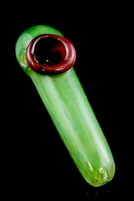 Thick Green Color Changing Glass Pipe - P1470