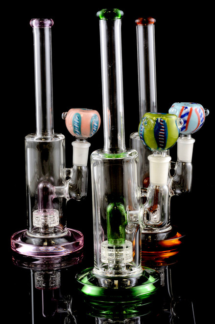 Small Colored Stemless GoG Water Pipe with Inline Perc - WP1354