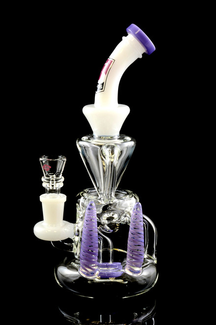 Small Stemless GoG Recycler Water Pipe with Showerhead to Faberge Perc - WP1394