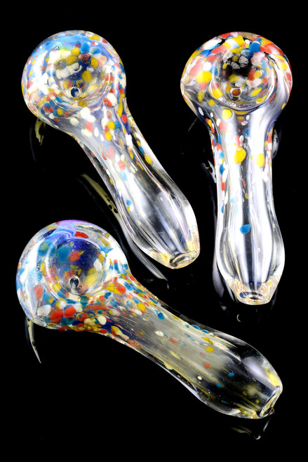 Small Color Changing Frit Glass Pipe - P1551