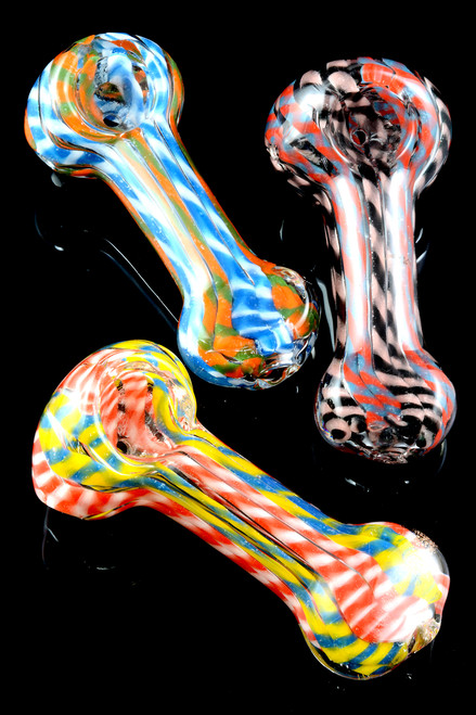 Multicolor Striped Glass Pipe - P1560