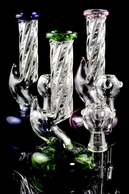 Mini Colored Glass Twisted Water Pipe - WP1523