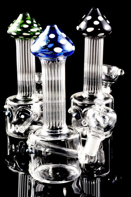 Mini Stemless Reeded GoG Face Water Pipe - WP1633