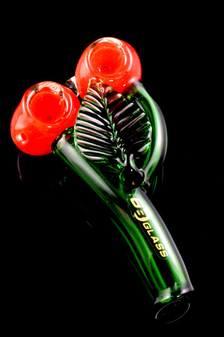 Double Bowl Cherry Glass Pipe - P1823