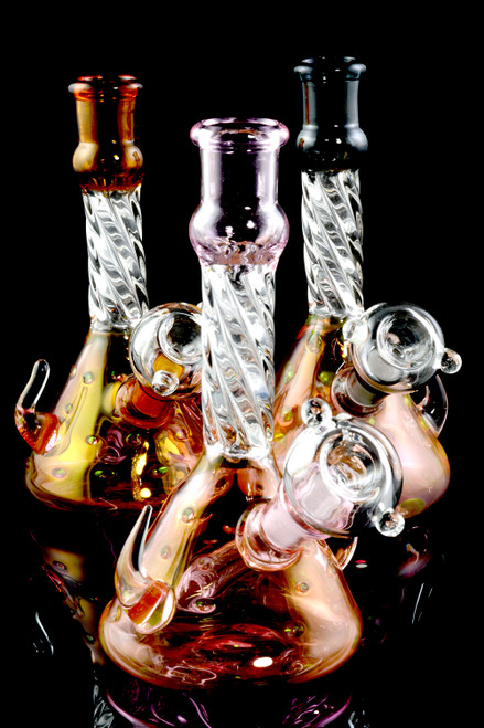 Small Gold Fumed Twisted GoG Water Pipe - WP1757