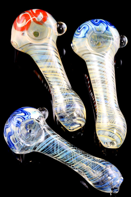 Small Color Changing Spiral Glass Pipe - P1892