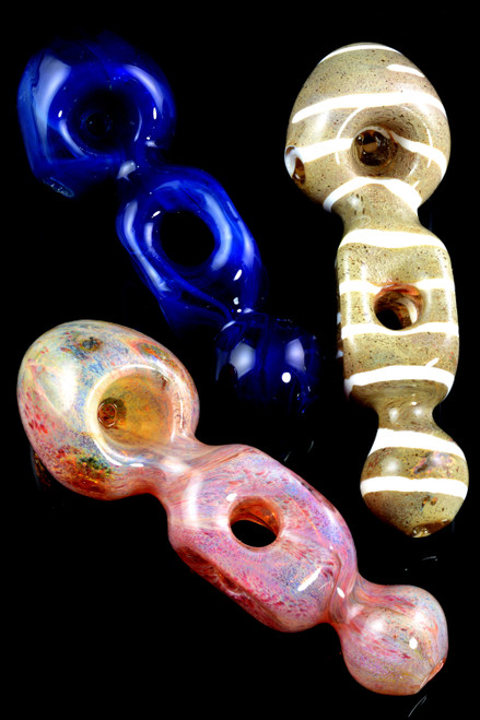 Thick Donut Hole Frit Glass Pipe - P1905