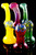 Medium Color Changing Frit Sherlock Glass Bubbler - B1136