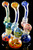 Medium Striped Color Changing Glass Sherlock Bubbler - B1204