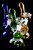 Small Colored Stemless Striped GoG Sherlock Bubbler - B1216