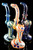 Medium Color Changing Striped Sherlock Glass Bubbler - B1248