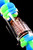 Multicolor SIlicone/Glass Dab Straw with Tree Perc - B1317