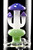 Large Stereo Mushroom Showerhead Perc Neon Straight Shooter Water Pipe - WP3049