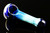 Silver Fumed Cobalt Blue Reverse Glass Pipe - P402