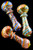 Thick Color Changing Rasta Striped Glass Pipe - P1481