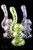 Large Clear Neon Striped Sherlock Glass Bubbler - B1066