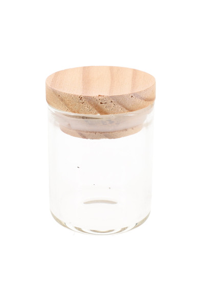 2.75–4.25" Glass Jar with Bamboo Pop-Top Lid – J0239
