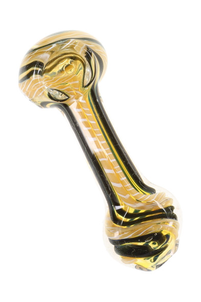 4" Multicolor Swirl Striped Color Changing Glass Pipe – P2448