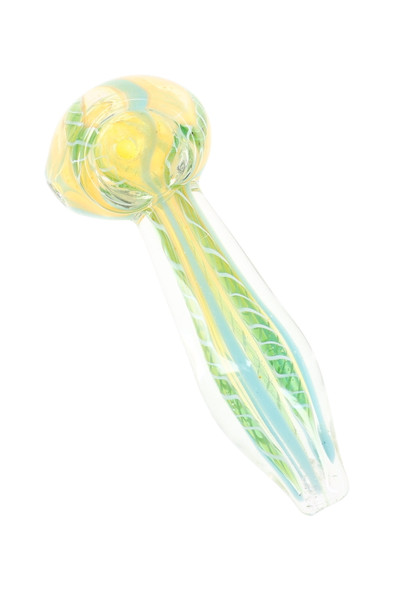 3.5" Colorful Color-Changing Striped Glass Pipe – P2657