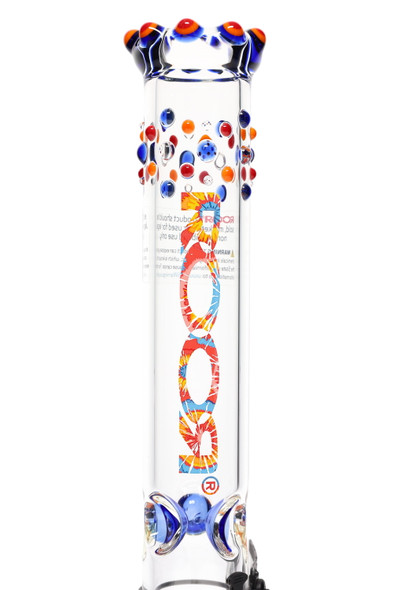 RooR Custom 14" Glass on Glass Beaker Water Pipe with Triple Color Crown - WP2955