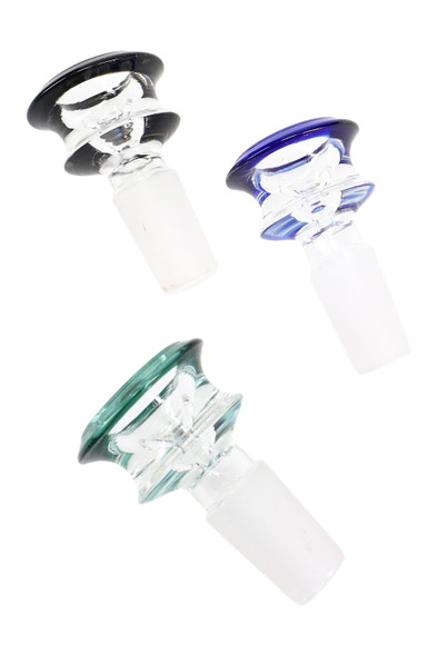 14.5mm Male Colored Rim Glass on Glass Bowl - BS870