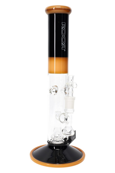 RooR Tech 14" 5mm Thick Colored Glass on Glass Straight Shooter with Showerhead Perc - WP2498