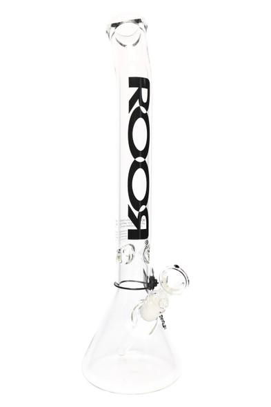 RooR Bent Neck 5mm Thick Glass on Glass  18" Beaker Water Pipe - WP2526
