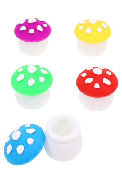 Wholesale silicone burger concentrate jar, 1.25-inch non-stick silicone, open and closed set, overhead studio view