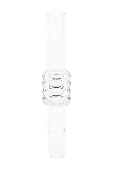 Wholesale 10 mm quartz dab straw replacement nail, clear tip with stepped collar, front view