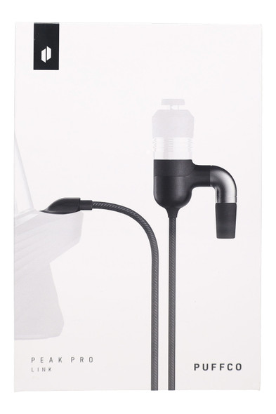 Puffco Peak Pro Link packaging close-up showing device silhouette—wholesale vape shop hardware display