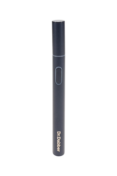 Head-shop supplies close-up of black Dr. Dabber Drop heated loading tool with side button