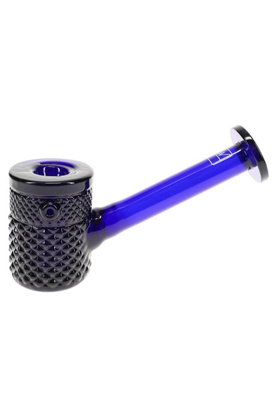 Cobalt Jane West Twenties glass hand pipe with textured bowl and disc mouthpiece, retail smoke gear